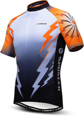 Men'S Cycling Jerseys Tops Biking Shirts Short Sleeve Bike Clothing Full Zipper Bicycle Jacket with Pockets